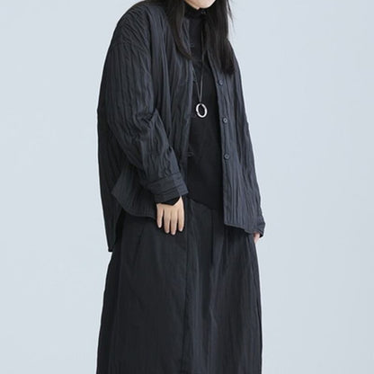 Pleats Round-Neck Jacket【TR3245】