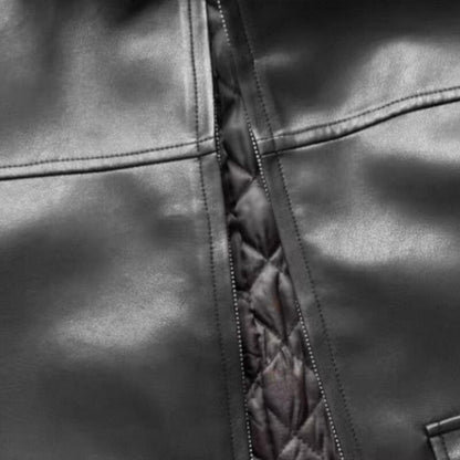 Sleek Quilted Liner Leather Jacket【TR3364】
