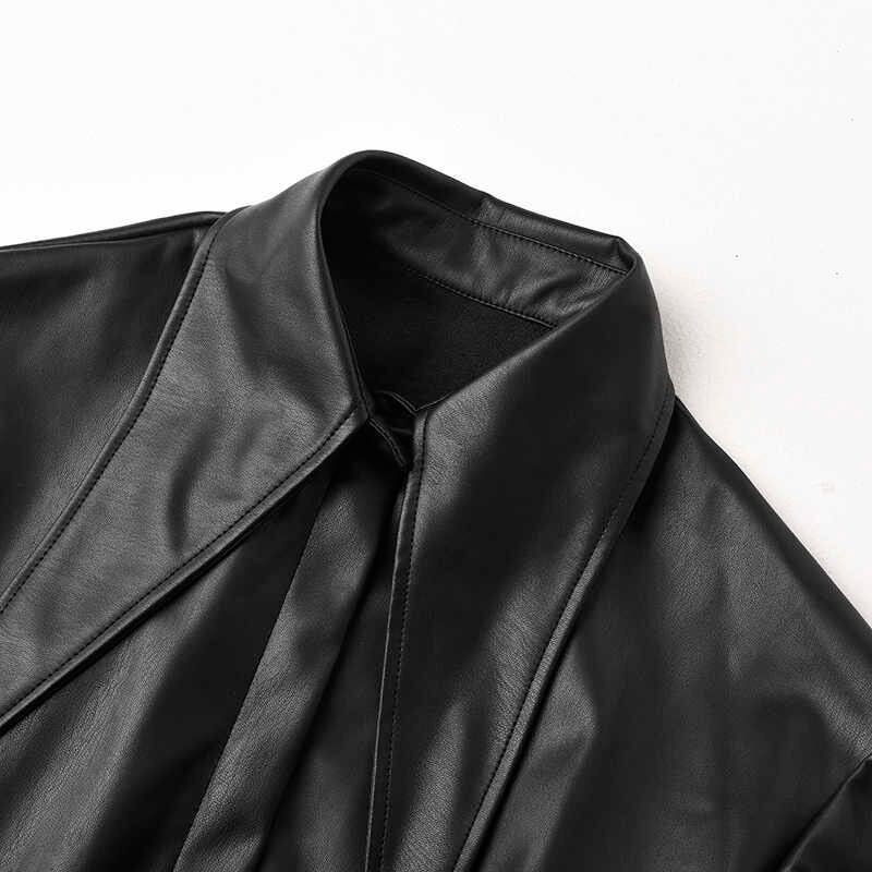Synthetic Leather Mesh Jacket【TR1199】