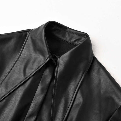 Synthetic Leather Mesh Jacket【TR1199】