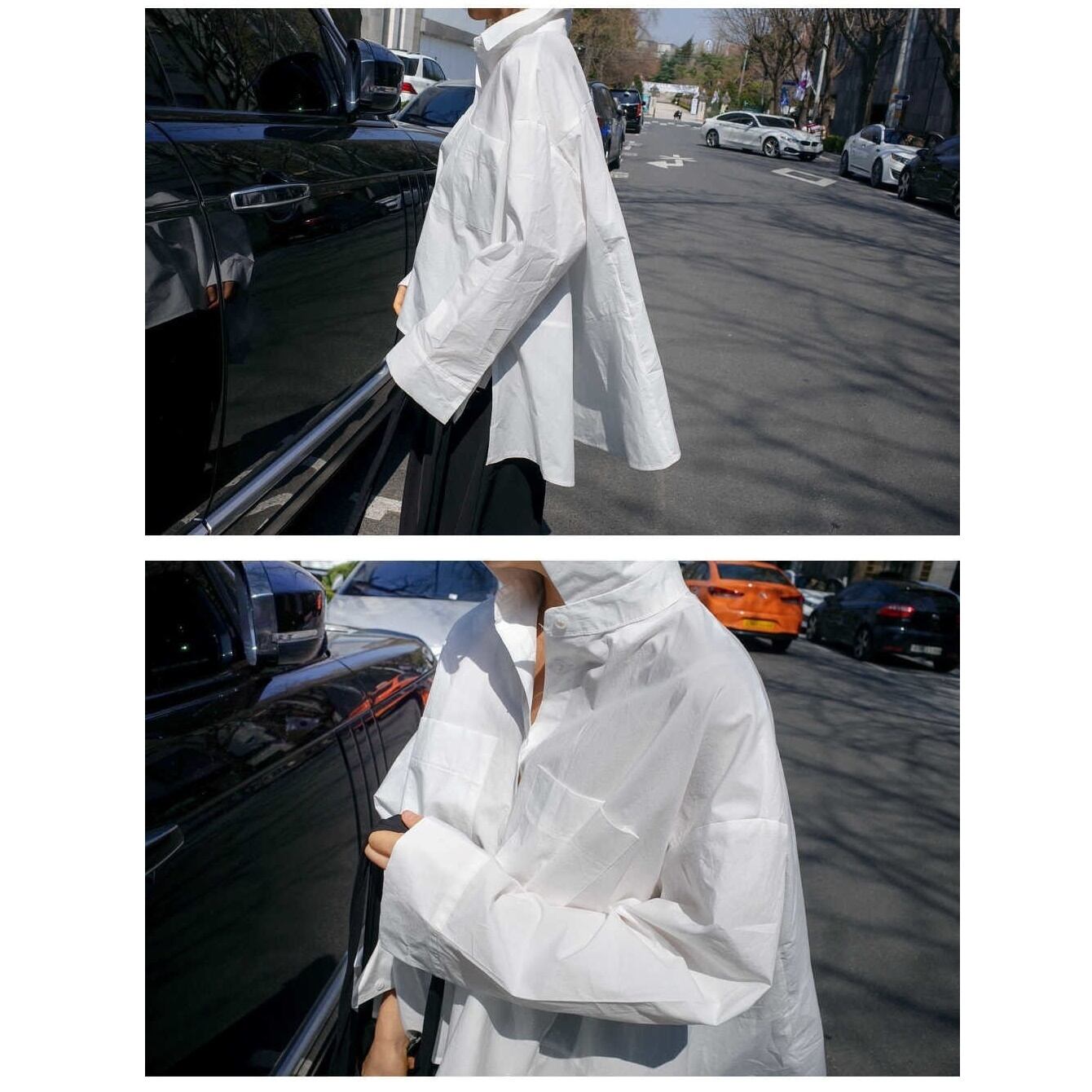 〈Unisex〉Asymmetrical Loose Shirt【TR3030】