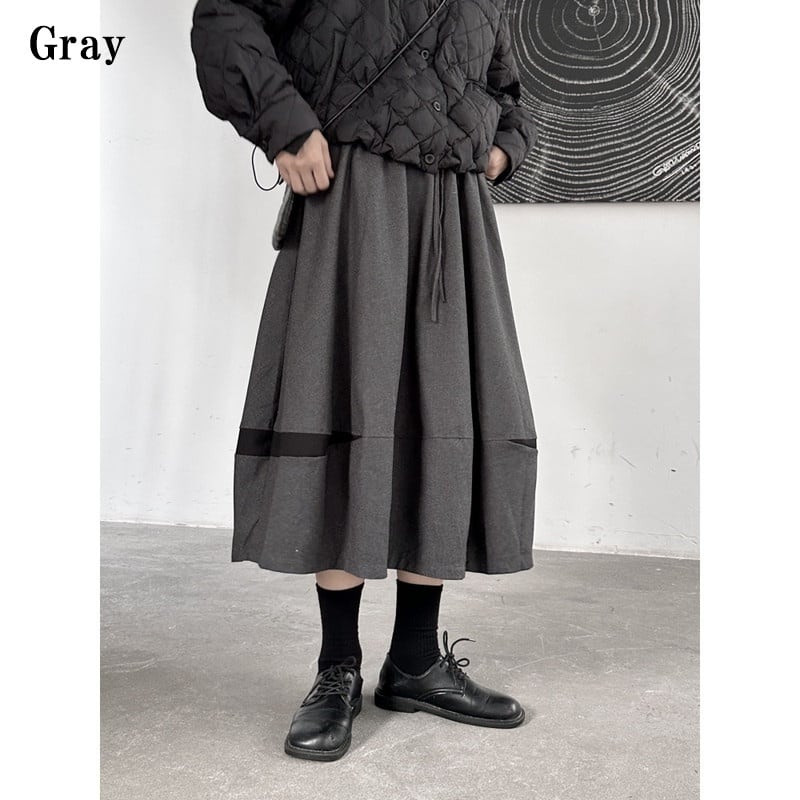 Bi-Color High-Waist Flare Skirt【TR3175】