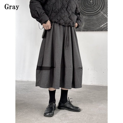 Bi-Color High-Waist Flare Skirt【TR3175】