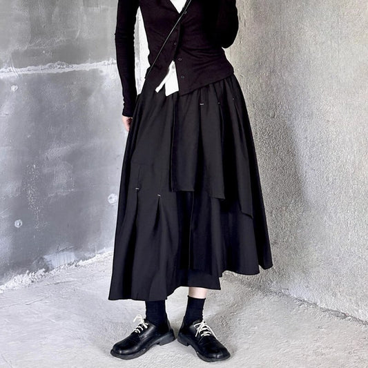 Asymmety Patchwork Skirt【TR3184】