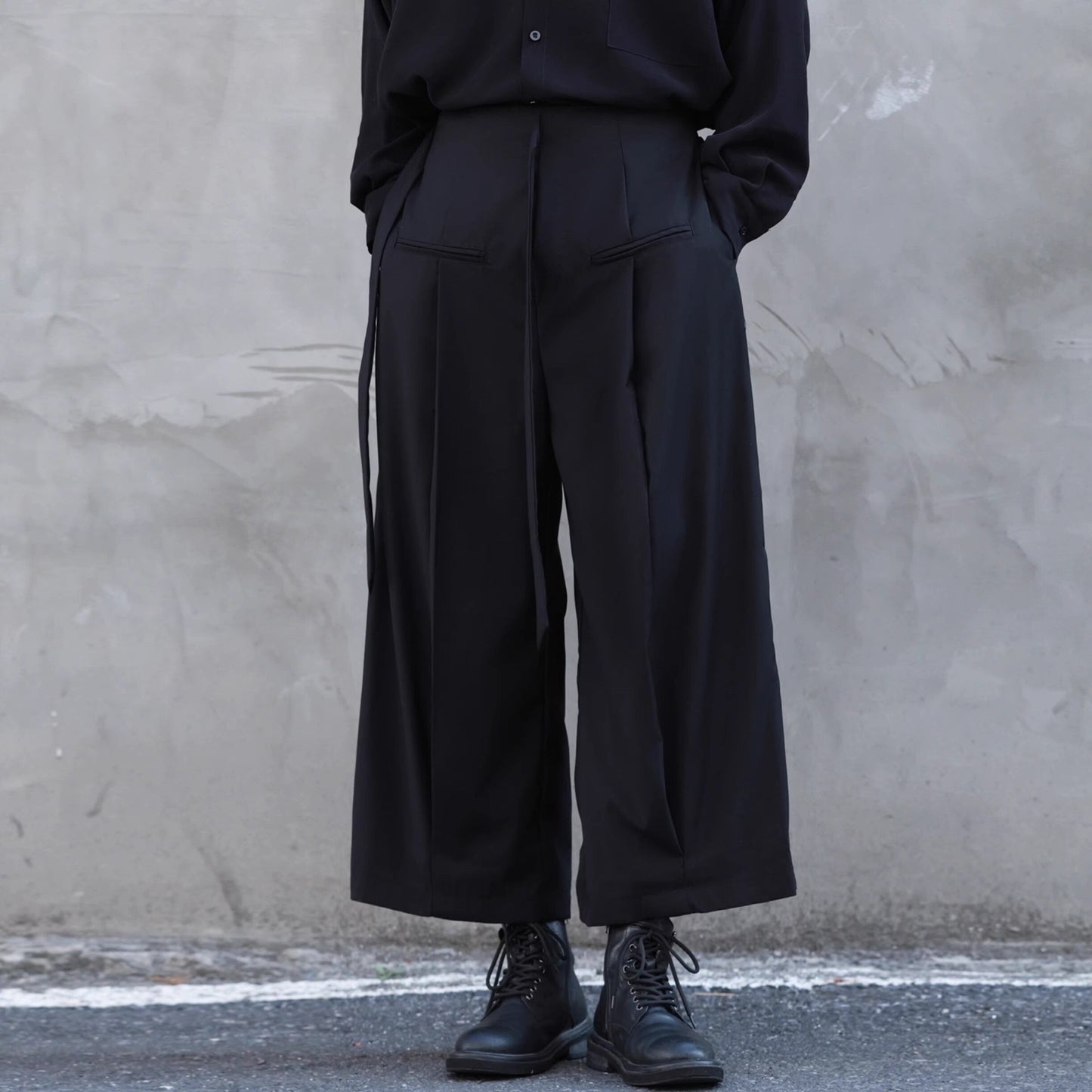 Tuck Cropped Wide Pants【TR3282】