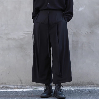 Tuck Cropped Wide Pants【TR3282】