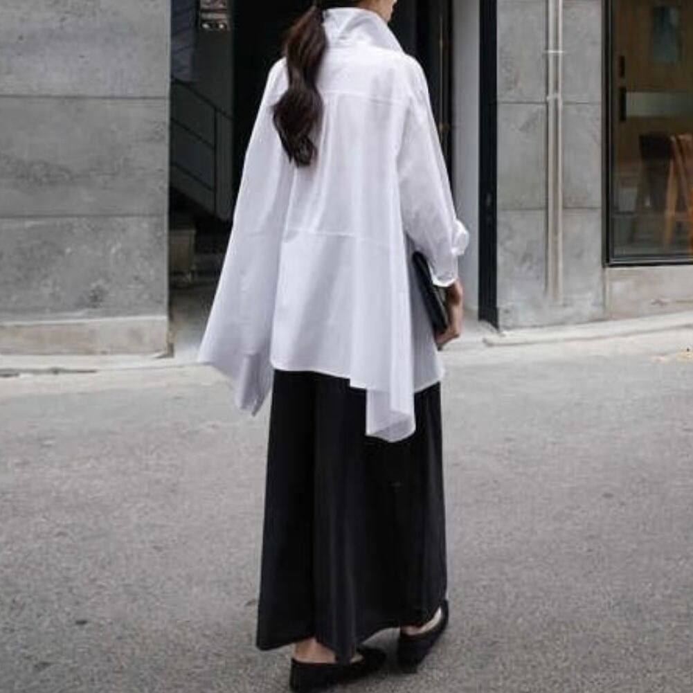 〈Unisex〉Asymmetrical Loose Shirt【TR3030】