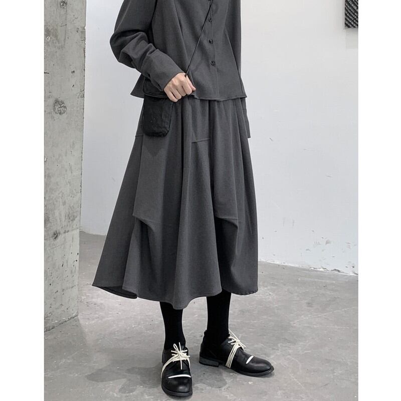 Asymmetry Wool Skirt【TR3173】
