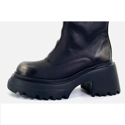 Front Zip Short Boots 【TR3378】