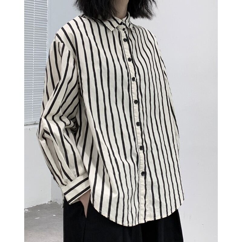 Stripe Retro Collared Shirt【TR3109】