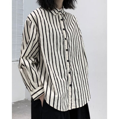 Stripe Retro Collared Shirt【TR3109】