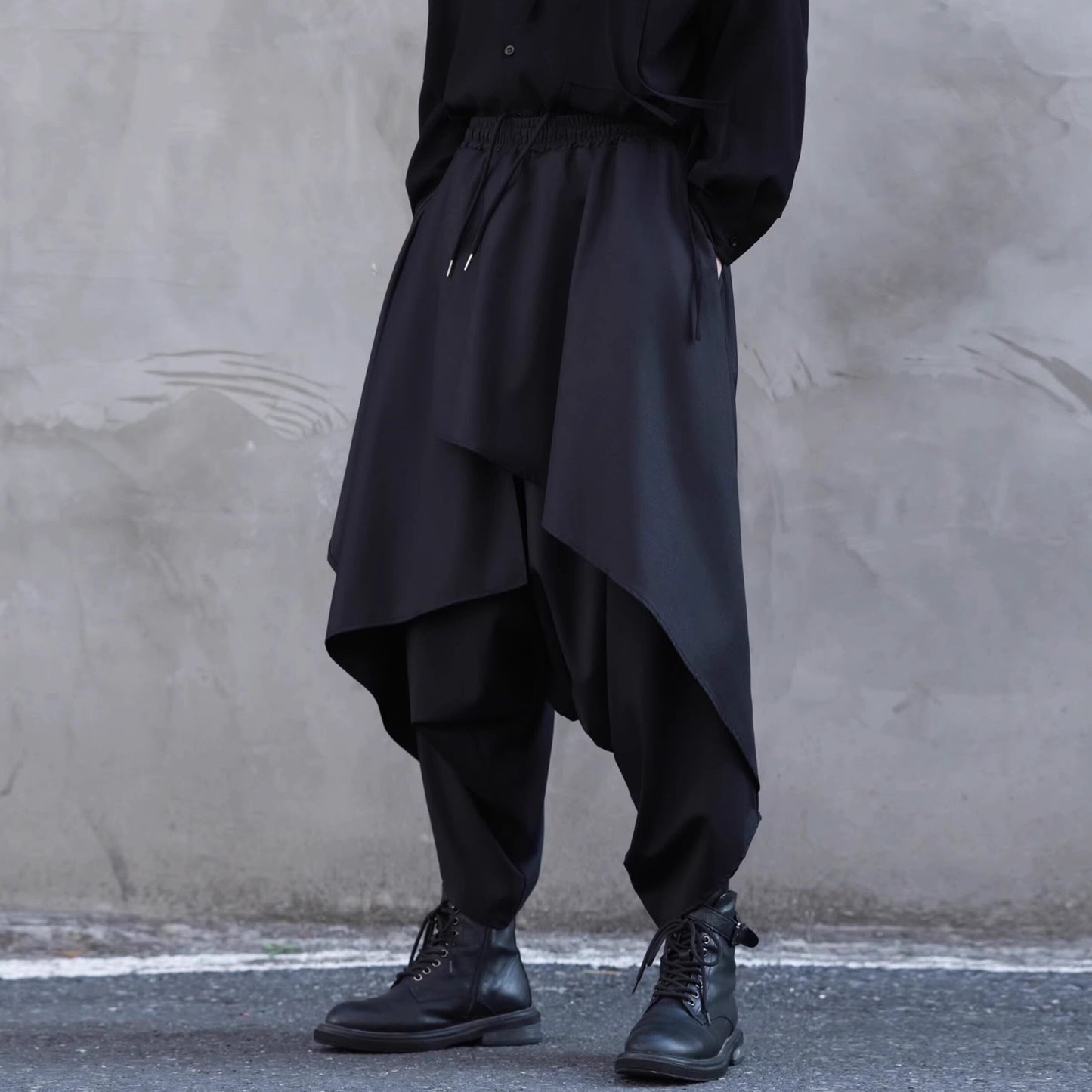 Layered-look Wide Sarouel Pants【TR3281】
