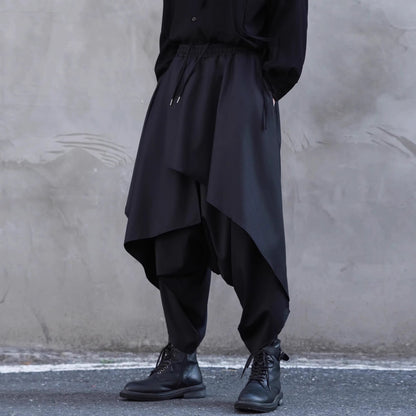 Layered-look Wide Sarouel Pants【TR3281】