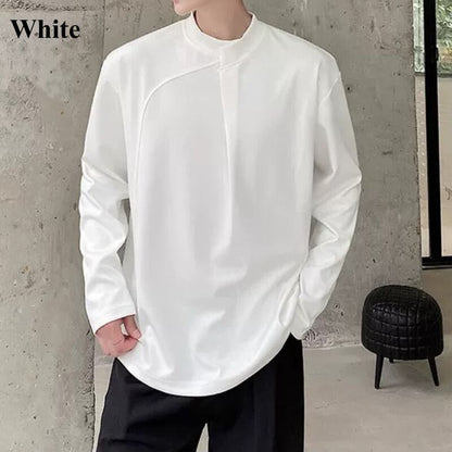 Asymmetric Curved Panel Long T-Shirt【TR3343】