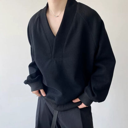 Deep V Raglan Long T-shirt【TR3352】