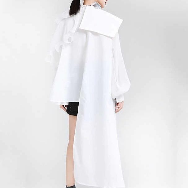 Asymmetrical Ruffle Blouse Shirt【TR1197】