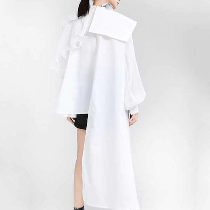Asymmetrical Ruffle Blouse Shirt【TR1197】