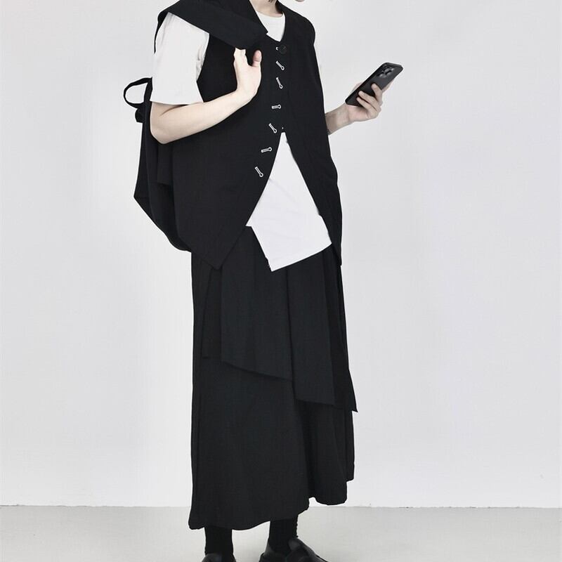 Roune-Neck Oversize Vest【TR3242】