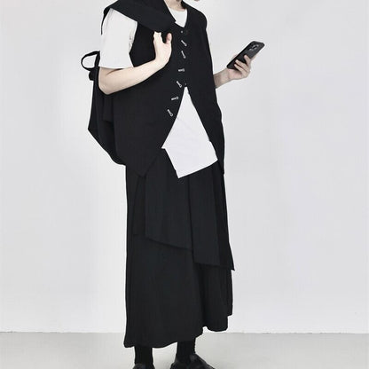 Roune-Neck Oversize Vest【TR3242】