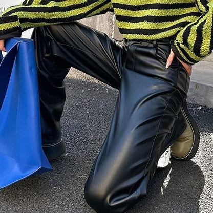 Leather Slit Flare Pants【TR3087】