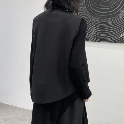 Asymmtry Stitch Vest【TR3241】