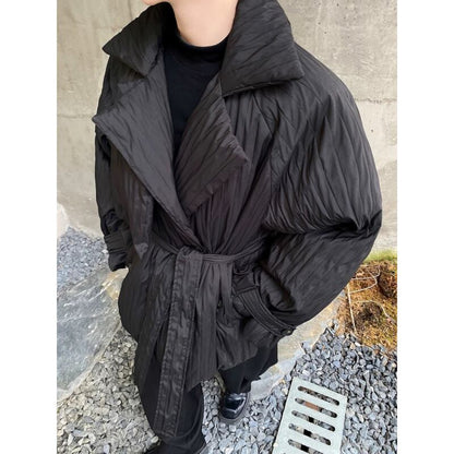 Crinkle Oversize Belted Jacket【TR3327】