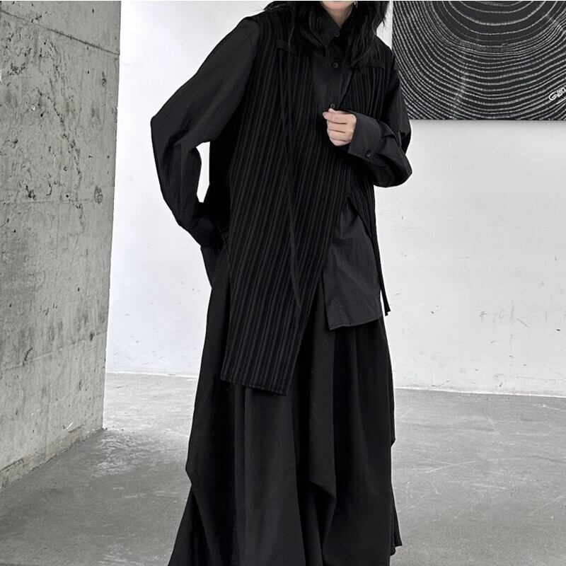 Asymmetry Stripe Vest【TR3240】