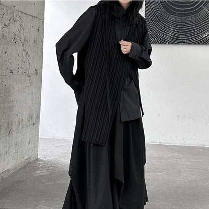 Asymmetry Stripe Vest【TR3240】