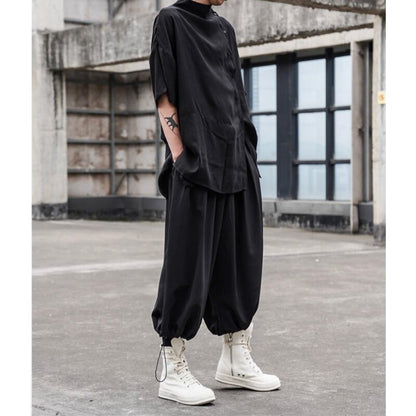 Asymmetric Button T-Shirt【TR3333】