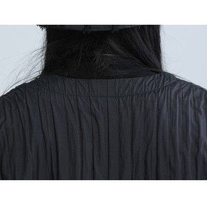 Pleats No-Collar Collared Shirt【TR3113】