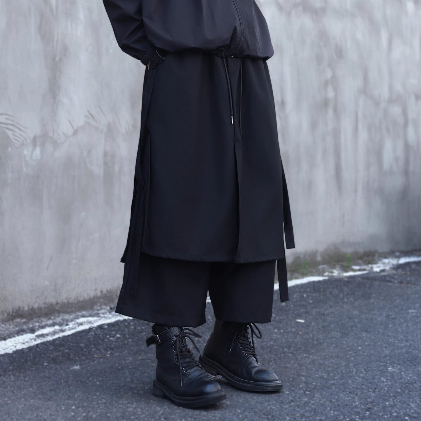 Layered-look Side Ribbon Pants【TR3298】