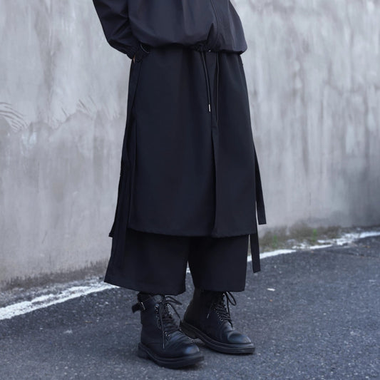 Layered-look Side Ribbon Pants【TR3298】