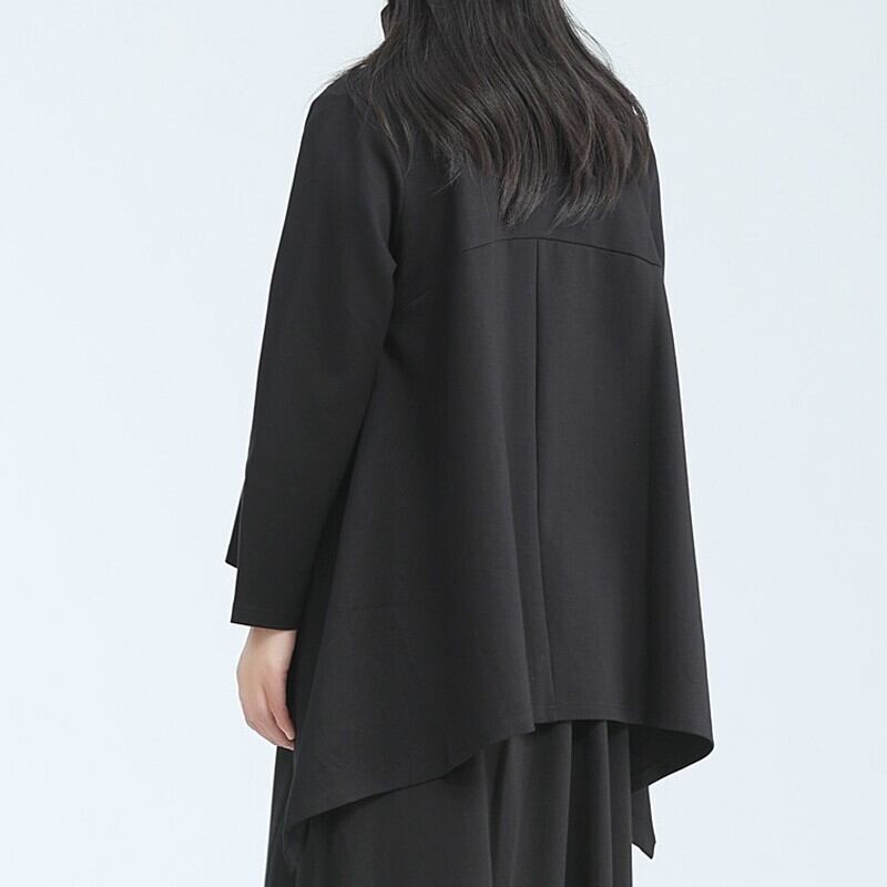 Asymemtry Mock-Neck Flare T-Shirt【TR3150】