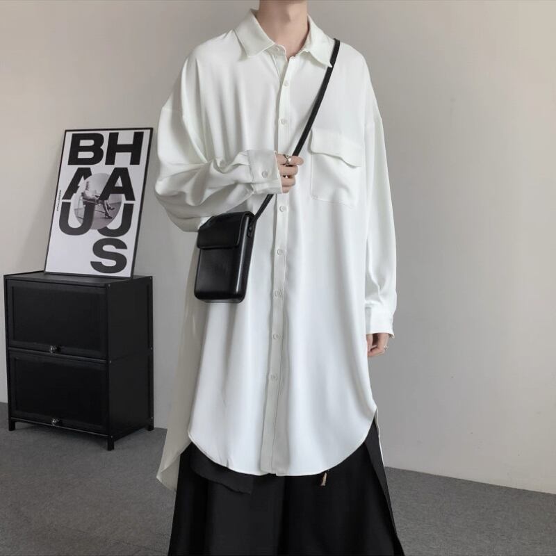 Flowy Long Collared Shirt【TR3372】