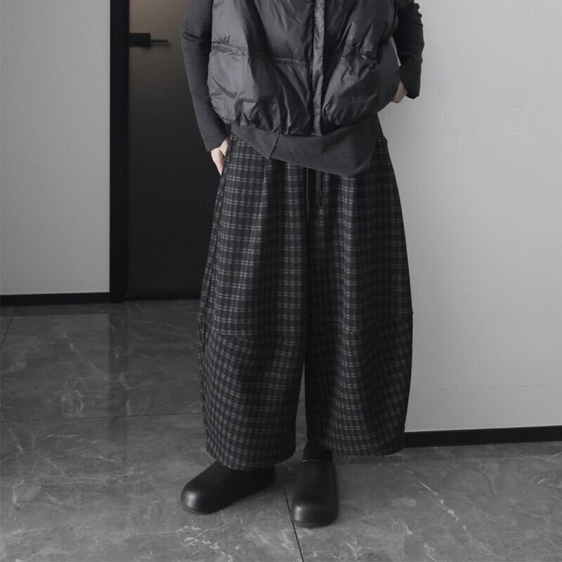 Barrel Plaid Pants【TR3191】