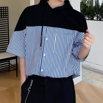 Hood Docking Stripe Shirt【TR1414】