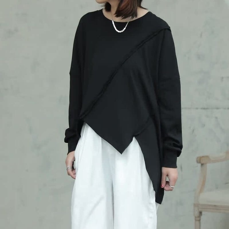Asymmetry Patchwork T-Shirt【TR3142】