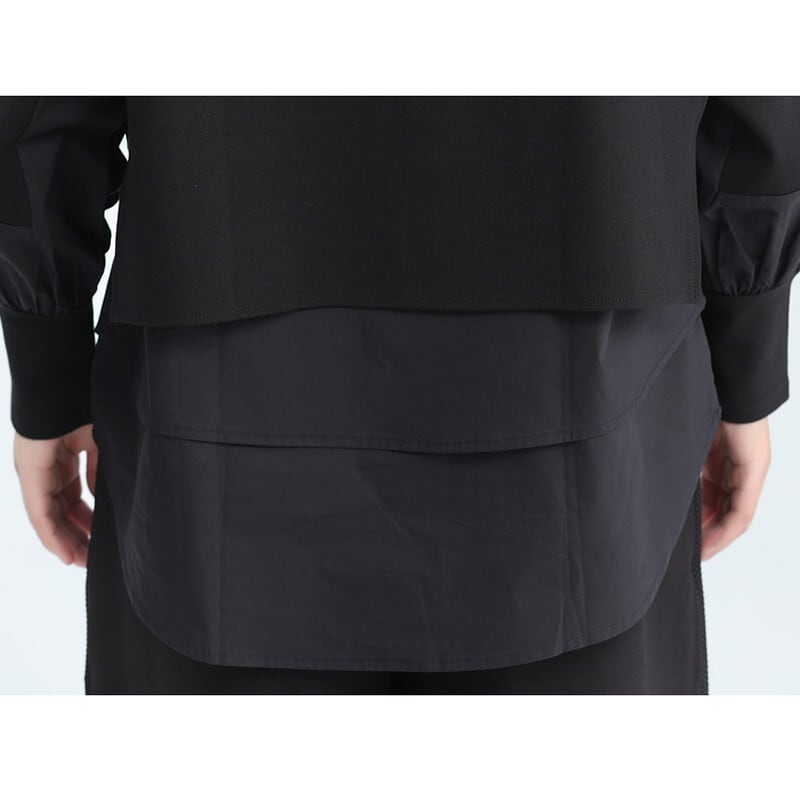 Fake-Layered Patchwork Collared Shirt【TR3115】