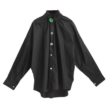〈Unisex〉Decorative Stand Collar Blouse Shirt【TR1231】