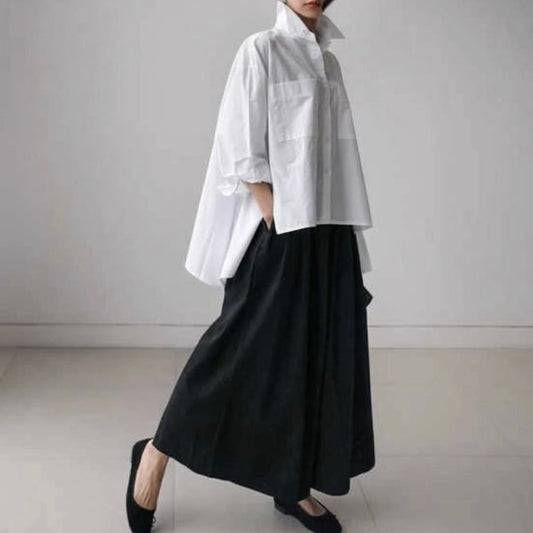 〈Unisex〉Asymmetrical Loose Shirt【TR3030】
