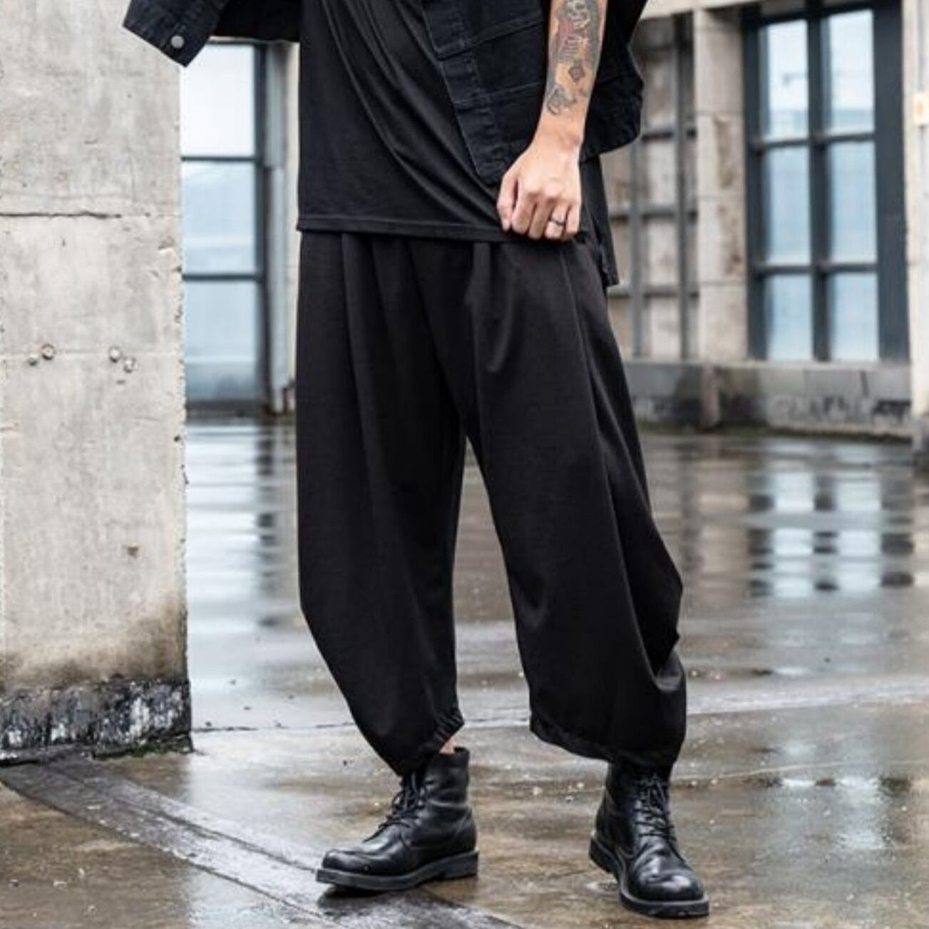Gathered Hem Cropped Pants【TR3309】