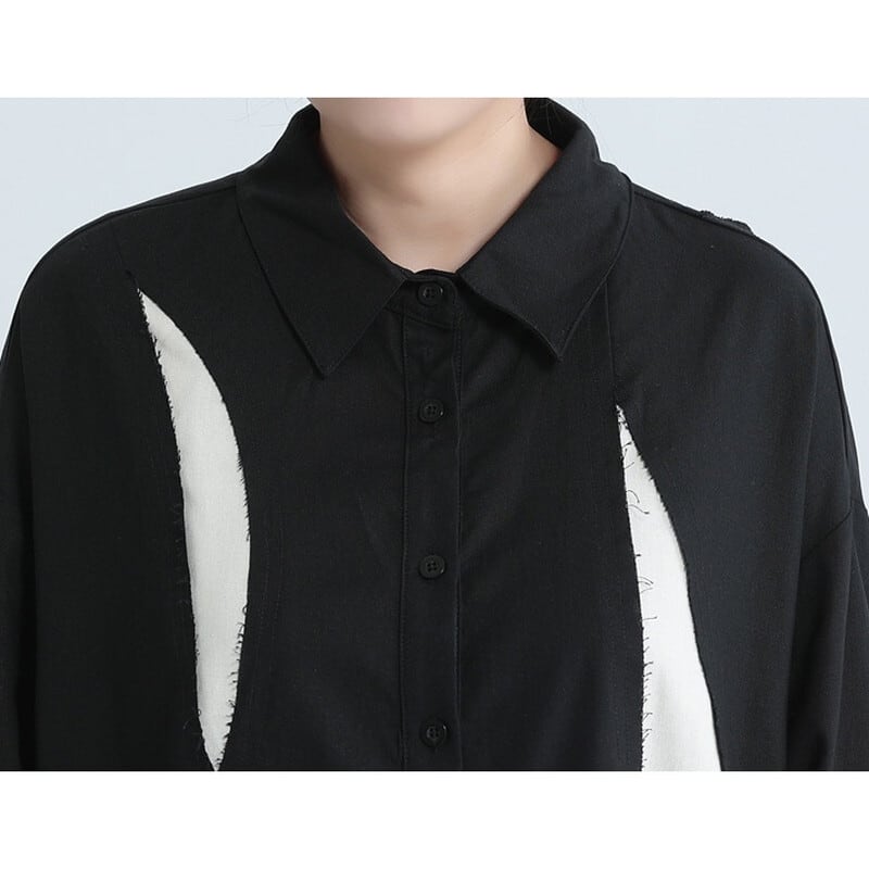 Ruffle Cut-Off Collared Shirt【TR3126】