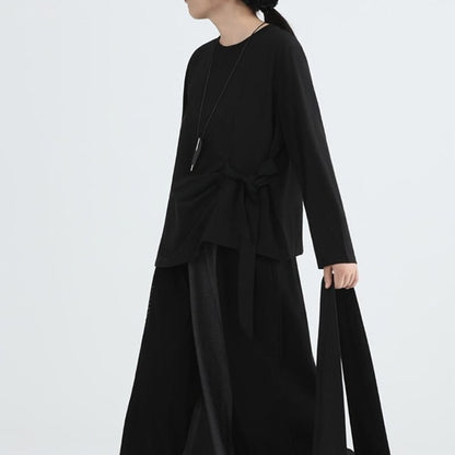 Side-Ribbon Loose T-Shirt【TR3144】