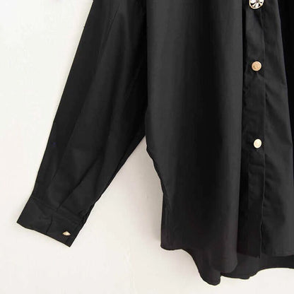 〈Unisex〉Decorative Stand Collar Blouse Shirt【TR1231】