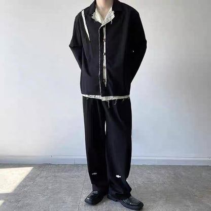 Frayed Contrast Panel Jacket【TR3341】