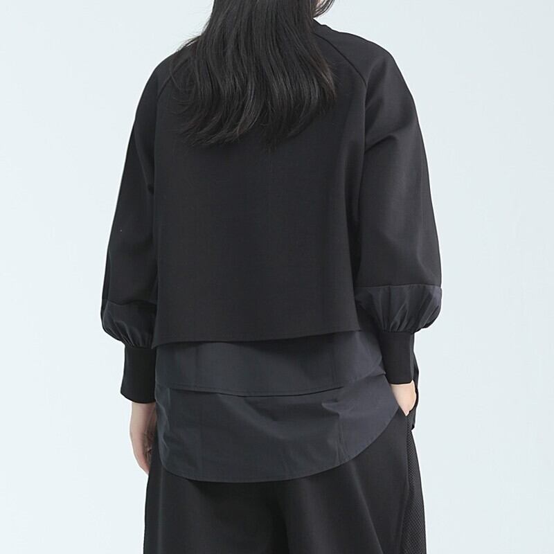 Fake-Layered Patchwork Collared Shirt【TR3115】