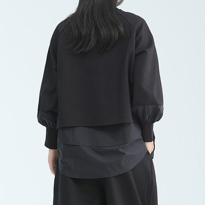 Fake-Layered Patchwork Collared Shirt【TR3115】