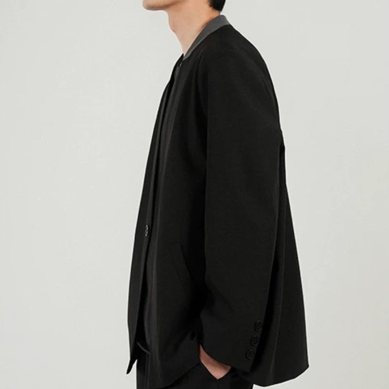 Contrast Collar Tailored Jacket【TR3330】
