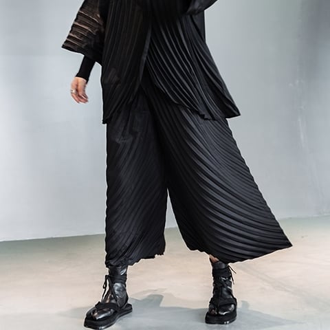 〈Unisex〉 Pleats Tops Wide-pants Set-up【TR1353】