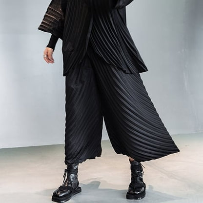 〈Unisex〉 Pleats Tops Wide-pants Set-up【TR1353】